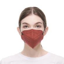 Load image into Gallery viewer, FlameBrother FFP2 Face Mask, 30pcs 5-Layer Filter Disposable Respirator, CE 2797 Certified Protective FFP2 Masks Dark Red Color, Individually Packaged
